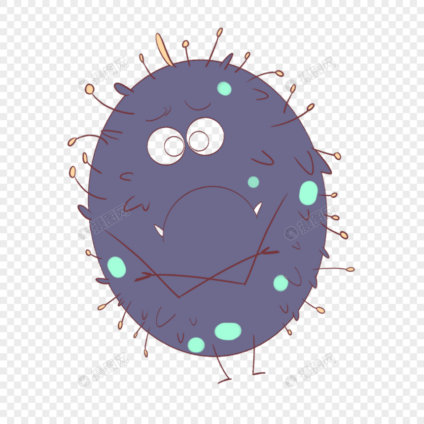 深紫色卡通可爱微生物图片