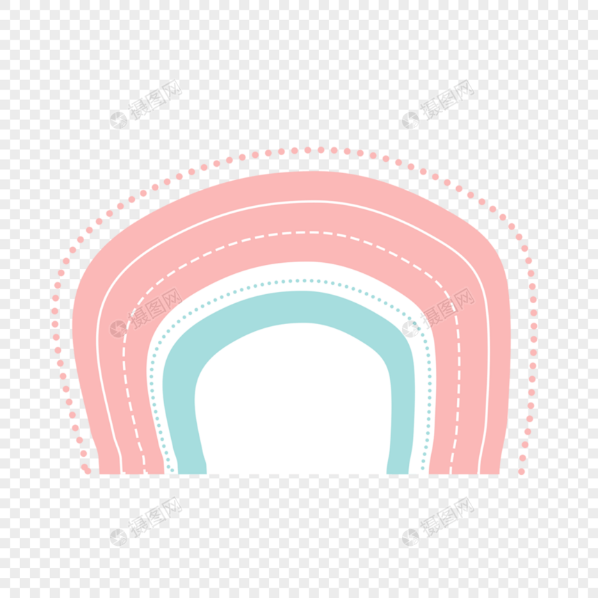 粉色时尚卡通彩虹线条图形图片
