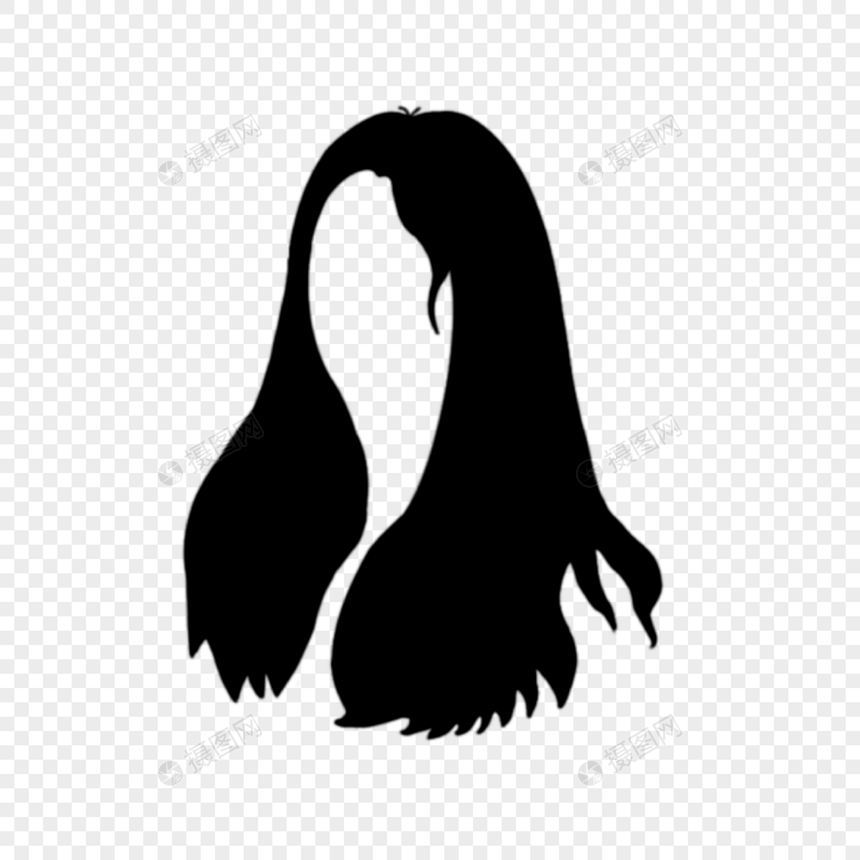 黑色女士头发长发发型图片