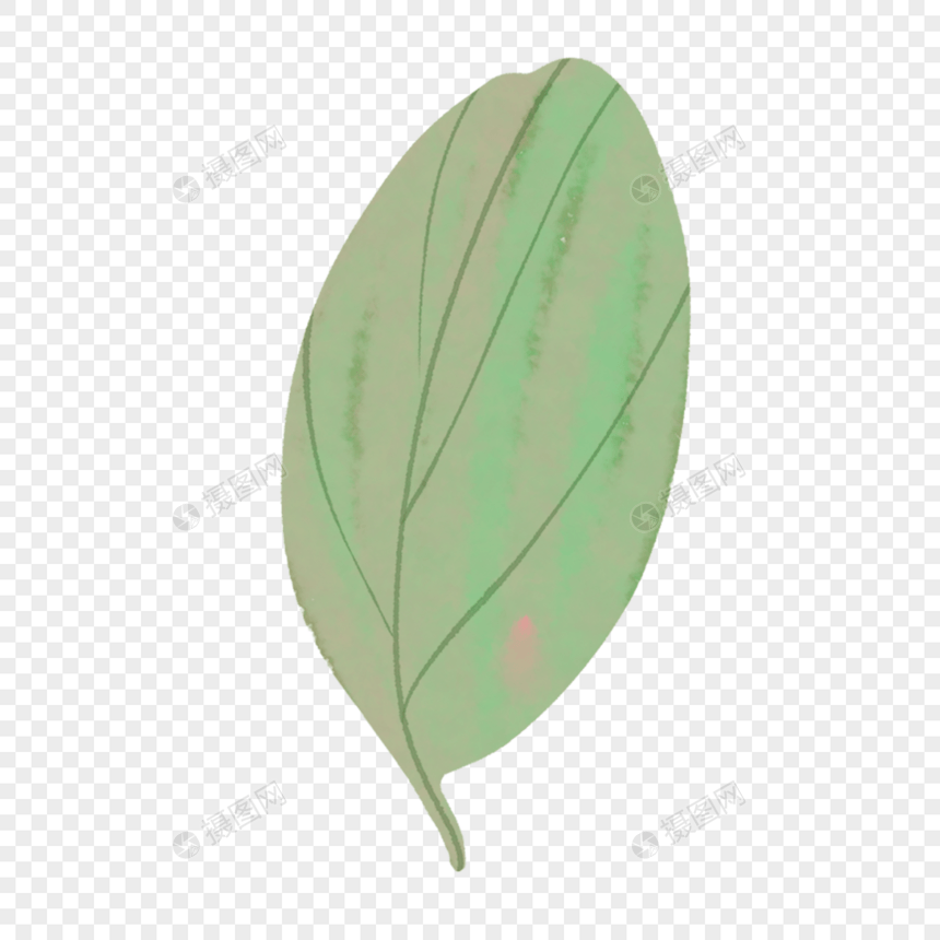 绿色卡通树叶装饰图片