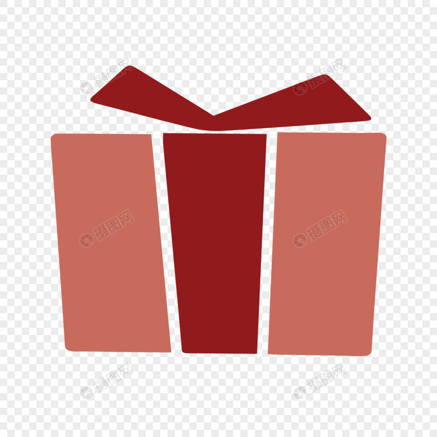红色纯色礼盒装饰图形图片