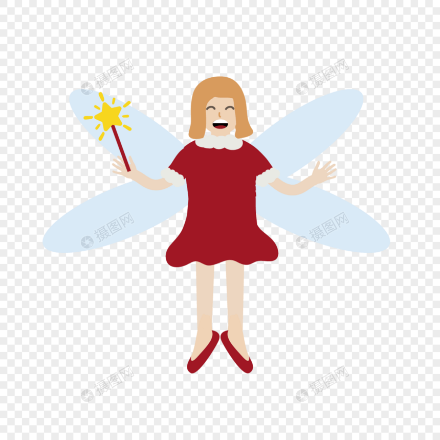 手绘矢量天使般的小女孩图片