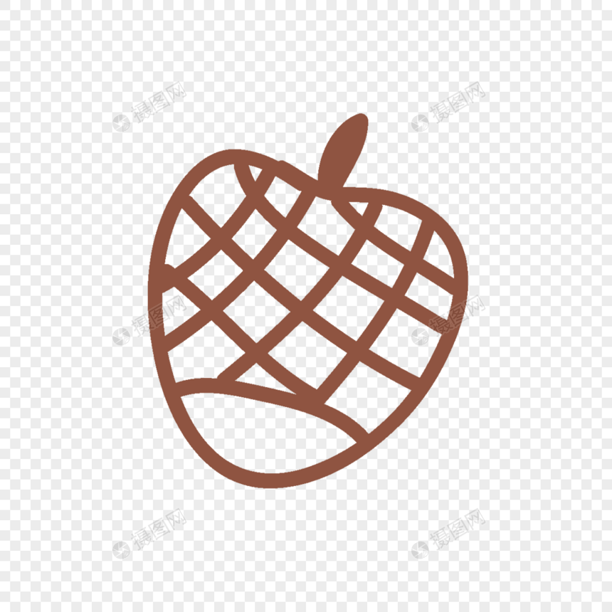 棕色线条苹果矢量元素图片