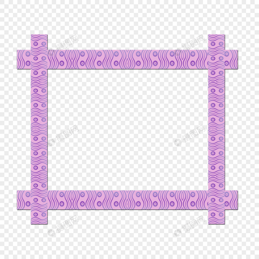 紫色正方形卡通文具胶带边框图片