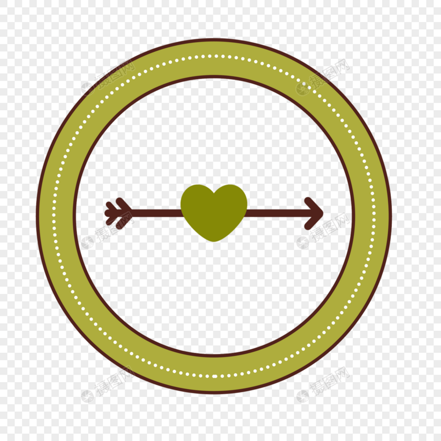 绿色圆形爱心情人节装饰图片