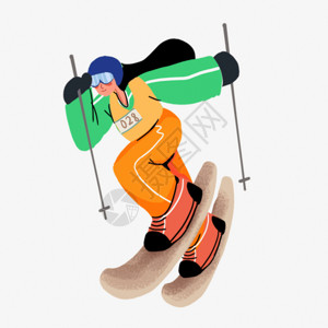 运动员撑杆跳女孩户外滑雪GIF高清图片