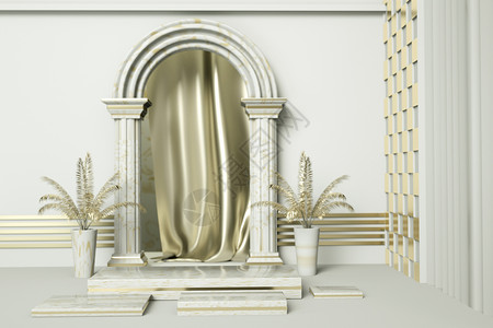 白金拱门展台背景背景图片