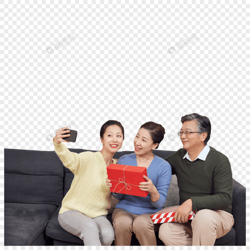 女儿在家和父母一起合照图片