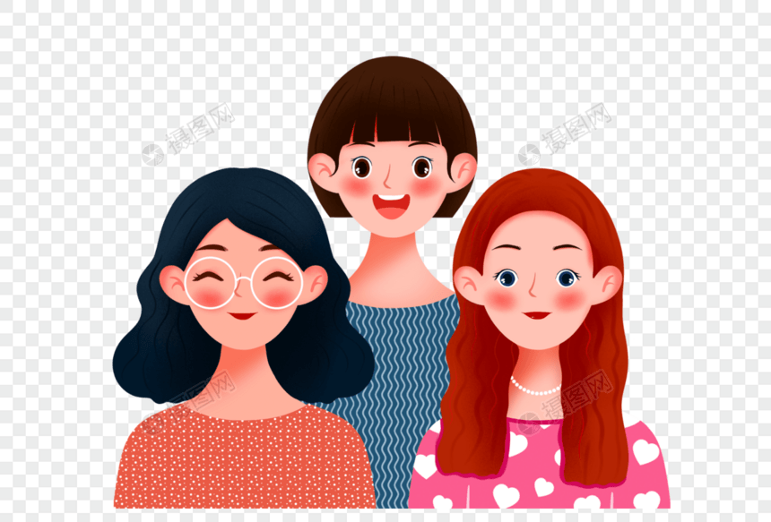 三个女生合照