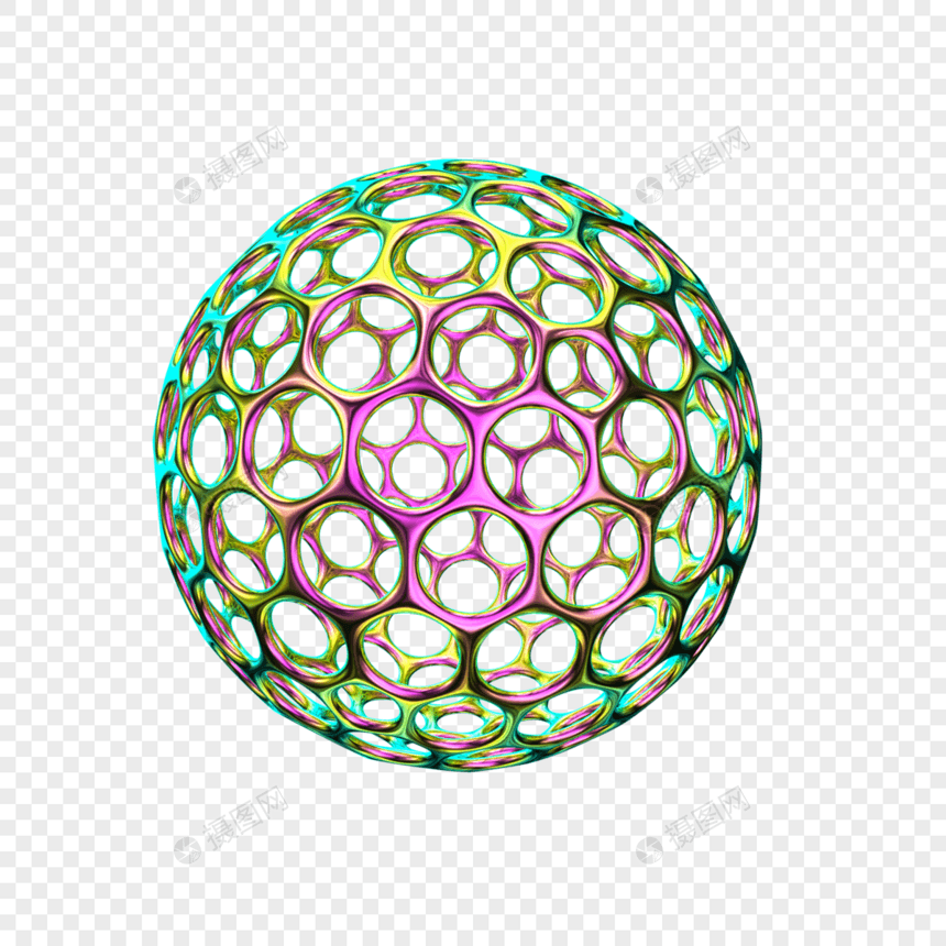 创意C4D酸性潮流抽象球体装饰图片
