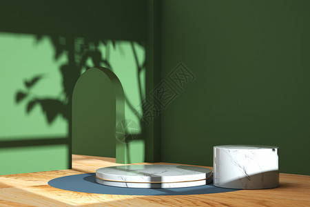 窗影子素雅植物光影展台设计图片