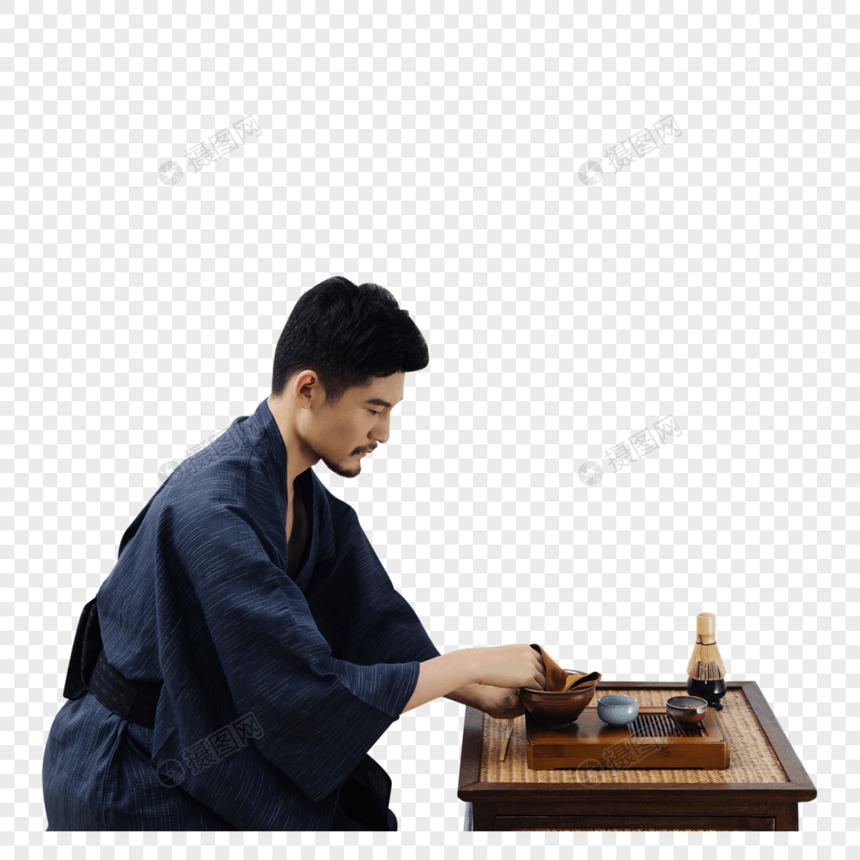 日式茶道茶艺师使用茶具图片