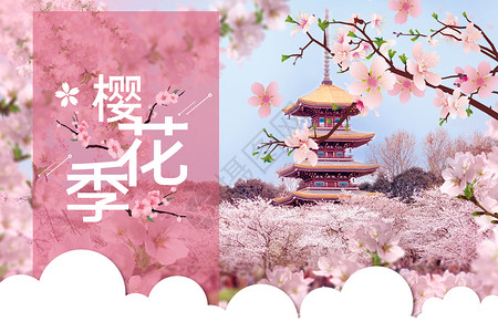 日本樱花季唯美樱花季设计图片