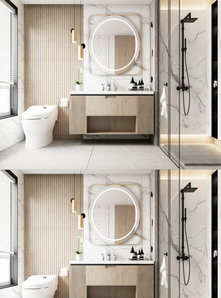 洁具卫浴现代家居卫浴空间设计模板