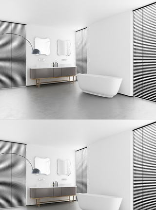 卫浴场景北欧家居卫浴空间设计模板