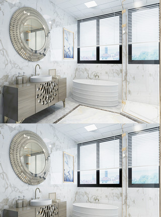 混搭风格的模型设计卫浴空间设计模板