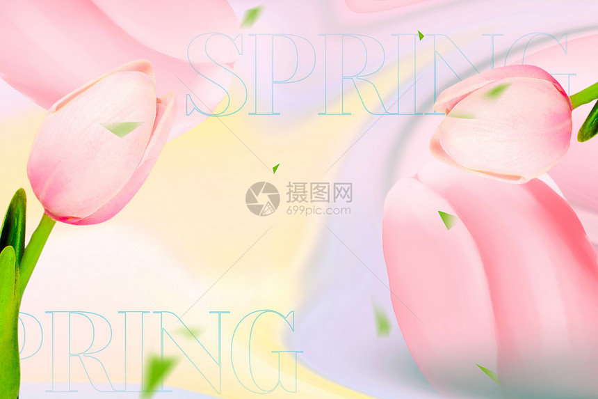 粉色春天花朵背景图片
