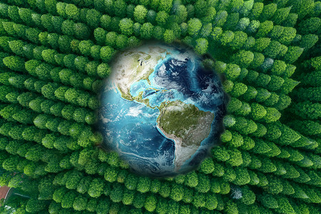 低碳生活毛笔字低碳环保地球背景设计图片