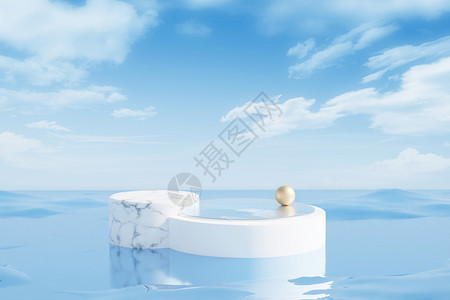 珍珠海岸清新水面blander展台设计图片
