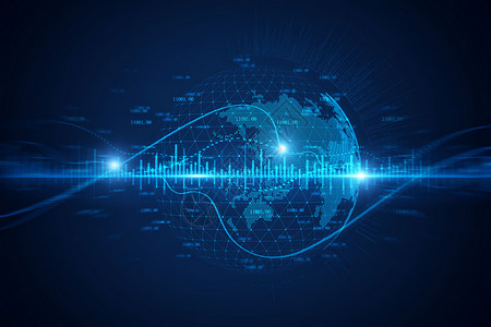 科技网络线条球数字全球化科技背景设计图片