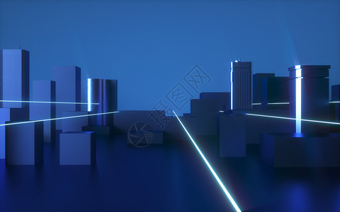 蓝色光感科技城市背景图片