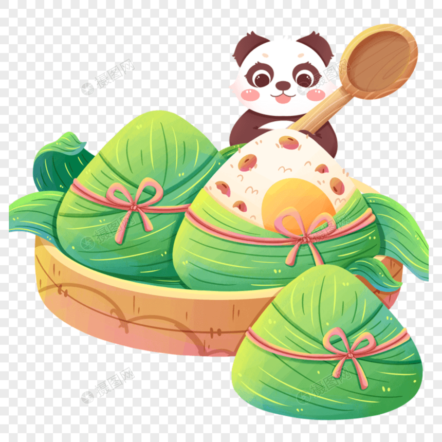 吃粽子的熊猫图片