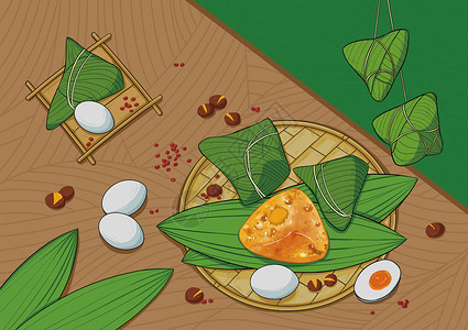 端午节粽子手绘插画图片