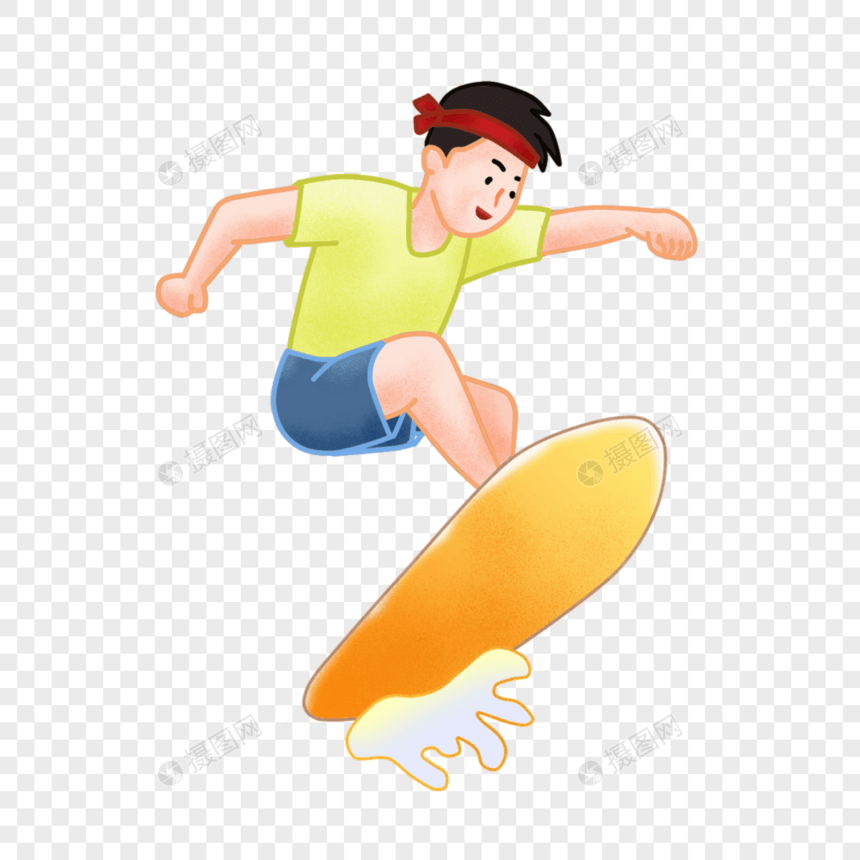 冲浪的男孩图片