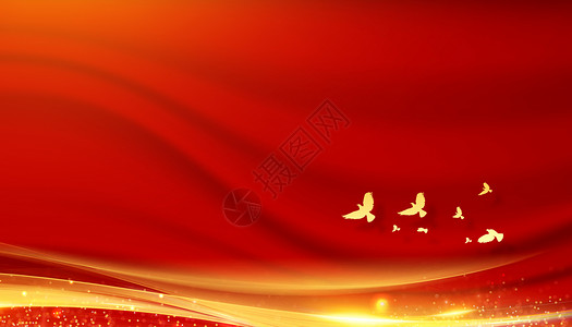 大红色丝绸光线大气红色商务背景设计图片