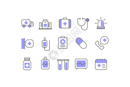 医疗健康UI图标元素ioc图标医院图片素材