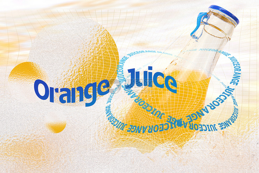 玻璃风橙汁背景图片