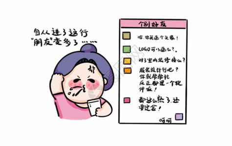 插画师名片设计插画师的无语瞬间条漫GIF高清图片