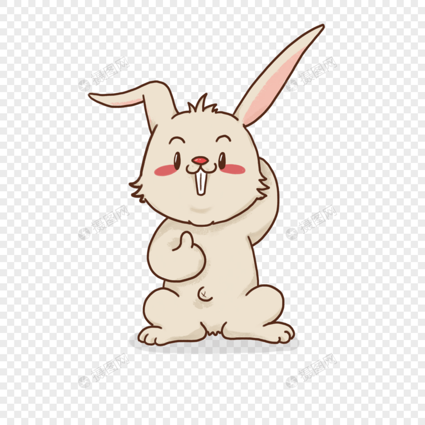 卡通手绘兔年形象ip元素图片