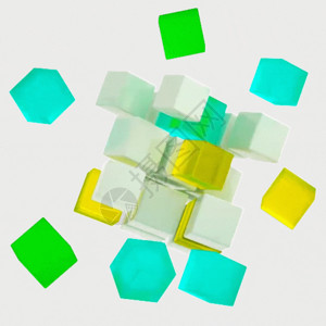 几何三角立方体C4D玻璃毛玻璃几何方块立方体卡通GIF图高清图片