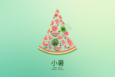 小暑创意西瓜拼接背景图片