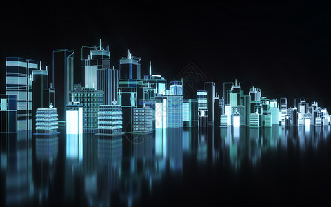 元宇宙城市c4d未来城市建筑背景设计图片