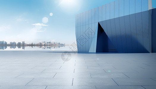 商务广场大气蓝天天空商务建筑设计图片