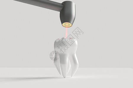 激光治疗三维牙齿修复场景设计图片
