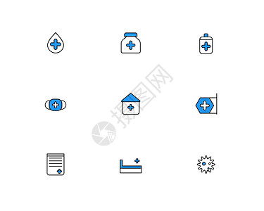 医用口罩医疗健康简洁可爱图标插画