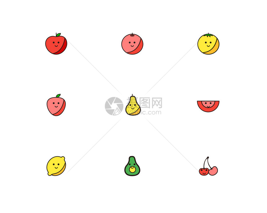 可爱水果卡通图标图片