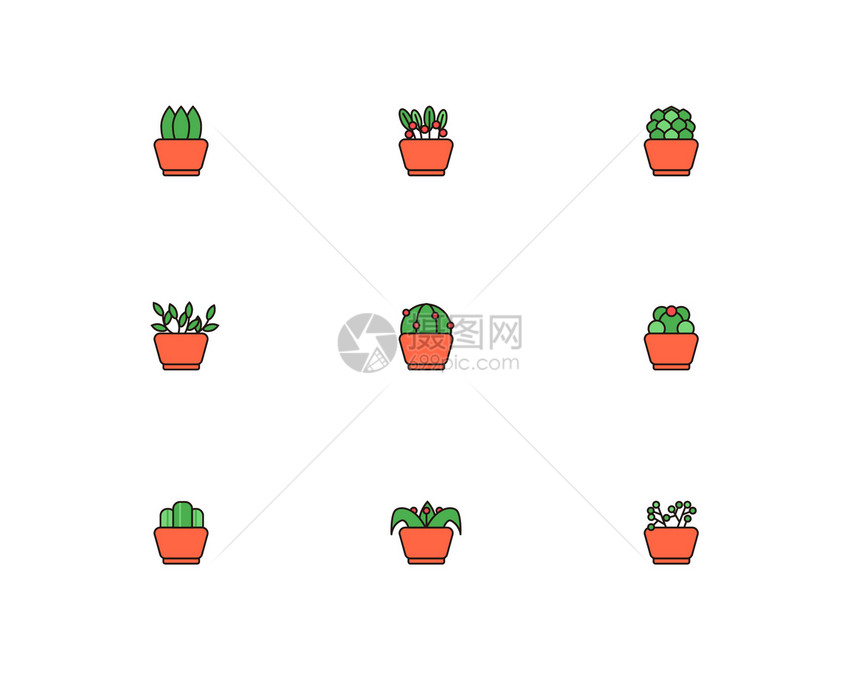 简洁绿植盆栽图标图片