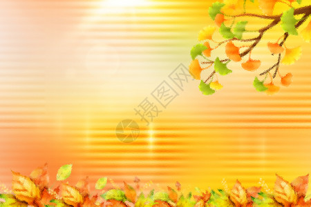 秋天毛玻璃背景背景图片