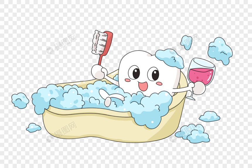洗澡的牙齿图片