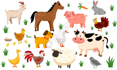 农业污染农业养殖卡通矢量动物插画插画