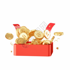 立体金色￥3D立体红金风格金属质感金融GIF高清图片
