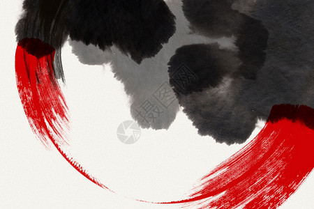 墨汁喷溅大气笔触中国水墨背景设计图片