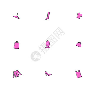 粉色购物矢量图标背景图片