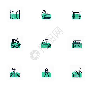 新能源工程建筑工程矢量图标插画