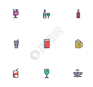 白酒酒杯素材饮料矢量图标插画