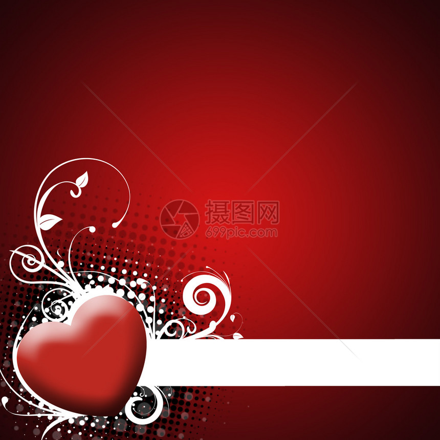 心脏花和波形设计要素的心图片
